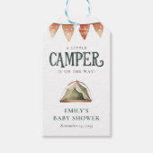 Camping Bos Waterverf Baby shower Cadeaulabel (Voorkant)
