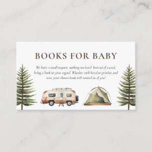 Camping Bos Waterverf Baby shower Informatiekaartje