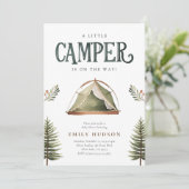 Camping Bos Waterverf Baby shower Kaart (Staand voorkant)