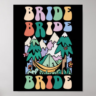 Camping bruidsfeest kampeer bruidsfeest bruid  poster