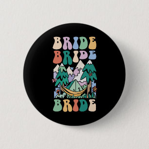Camping Bruidsfeest Kampeer Bruidsfeest Bruid Ronde Button 5,7 Cm