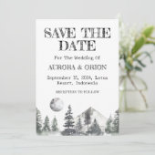 camping bruiloft save the date kaarten (Staand voorkant)