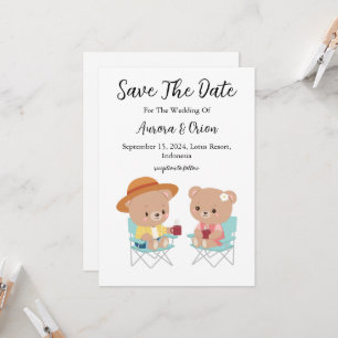 camping bruiloft save the date kaarten