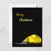 Camping, buiten bewerkbare kerstmis briefkaart (Voorkant / Achterkant)