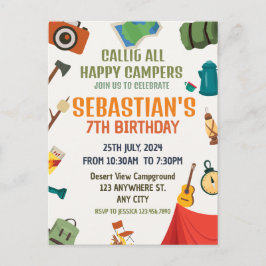 Camping Buitenlucht Avontuur Jongens Verjaardagsfe Briefkaart