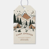 Camping Camp Earthy Bachelorette Party Cadeau Labe Cadeaulabel (Voorkant)