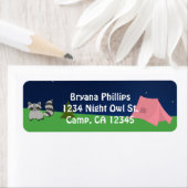 Camping Camp Out Fille Étiquette de adresse de fêt (En situation)