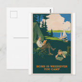 Camping Camp Site Vintage Travel Briefkaart (Voorkant / Achterkant)