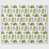 Camping Camp Tent Verjaardagsfeest Cadeaupapier (Vlak)