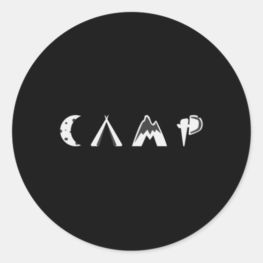 Camping Camper Camp kampvuur Grappig cadeau idee Ronde Sticker (Voorkant)