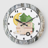 Camping Camper dessin animé horloge murale (Recto)