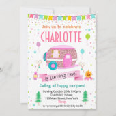 Camping Camper en plein air Invitation d'anniversa (Devant)