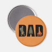 Camping camper en wandelaarster vader magneet (Voorkant / Achterkant)