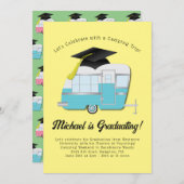 Camping Camper Graduation Party Invitation (Devant / Derrière)