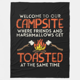 Camping Campfire en Marshmallows Fleece Deken