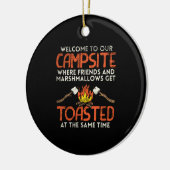 Camping Campfire en Marshmallows Keramisch Ornament (Links)