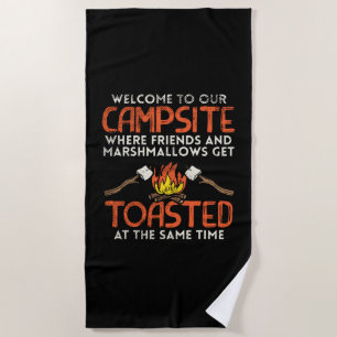 Camping Campfire en Marshmallows Strandlaken