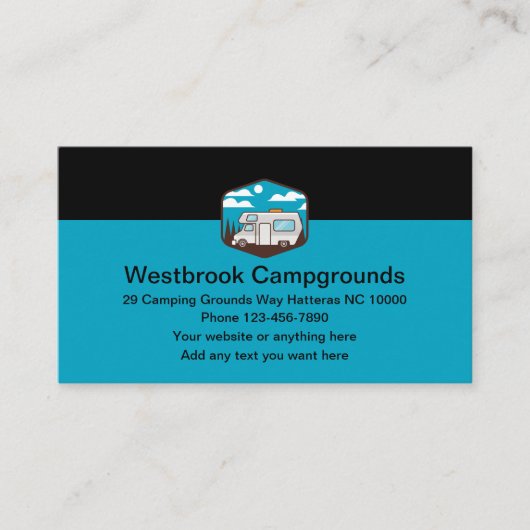 Camping Camping Cartes de visite modernes (Devant)