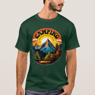 Camping Camping Design Kamp Camping Design Vin ret T-shirt