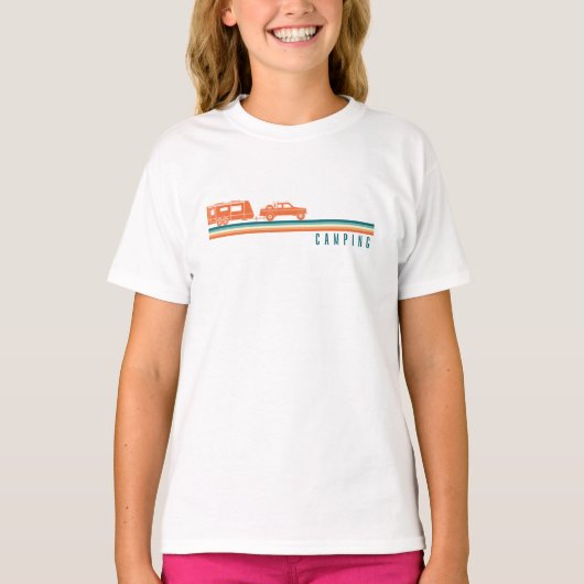 Camping Caravan Rv Trailer Retro  T-shirt (Voorkant)