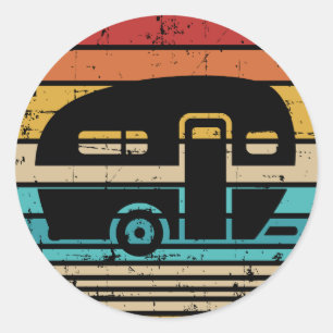 Camping Caravan trailer Ronde Sticker
