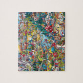 Camping Cartoon puzzel Legpuzzel (Verticaal)