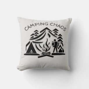 Camping Chaos Icon Logo Personaliseren Kussen