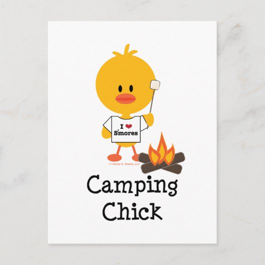 Camping Chick Briefkaart (Voorkant)