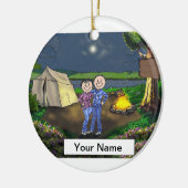 Camping Couple Keramisch Ornament (Links)