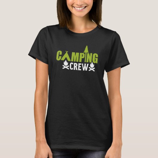 Camping Crew Camper Camp kampvuur T-shirt (Voorkant)