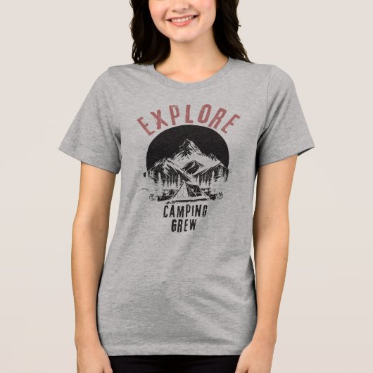 Camping Crew Camper Camping Lover Tri-Blend Shirt (Voorkant)