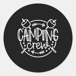 Camping Crew Campfire Zomerkamp Vakantie Familie Ronde Sticker