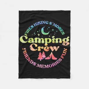 Camping Crew Familie Vrienden Meisjes Kinderen Peu Fleece Deken