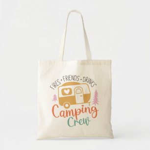 Camping Crew Fries Vrienden Drinken Tote Bag