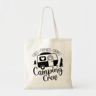 Camping Crew Fries Vrienden Drinken Tote Bag