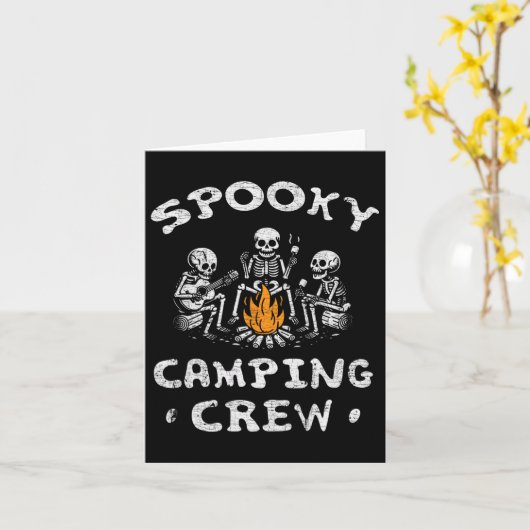 Camping Crew Halloween Camping Skeleton Camping Kaart (Gele Bloem)