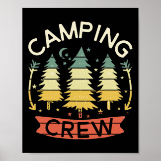 Camping Crew Shirt Kinder Familie Camping Shirten  Poster