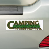 Camping, daar wil ik zijn. bumpersticker (Op auto)