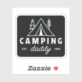 Camping dad father camper forest vintage black sticker
