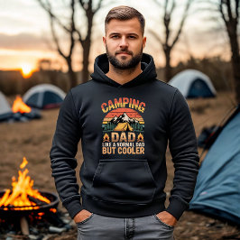 Camping Dad Like a Normal Dad But Cooler Retro Hoodie