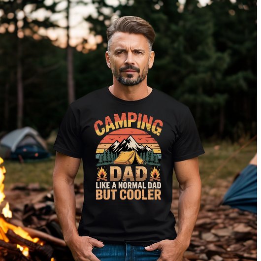 Camping Dad Like a Normal Dad But Cooler Retro T-shirt