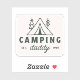 Camping daddy dad camper father green sticker