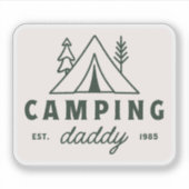 Camping daddy dad camper father green sticker (Voorkant)