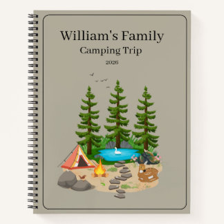 Camping dagboek met camping illustratie notitieboek