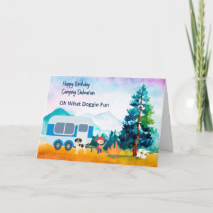 Camping Dalmatian Birthday Kaart