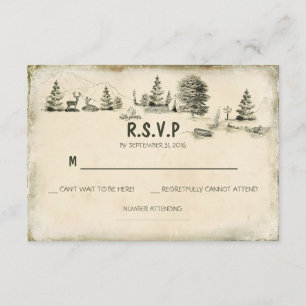 Camping dans les bois Mariage cartes RSVP