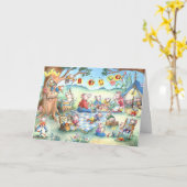 Camping de pique-nique de souris - carte de voeux (Fleur jaune)