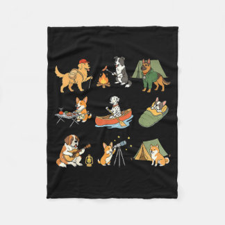 Camping dogs outfit – cute outdoor adventure dog fleece deken