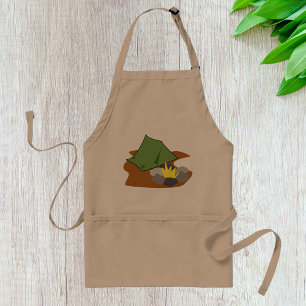 Camping door een kampvuur Apron Standaard Schort