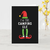 Camping Elf kerstcadeau voor familie Kaart (Gele Bloem)